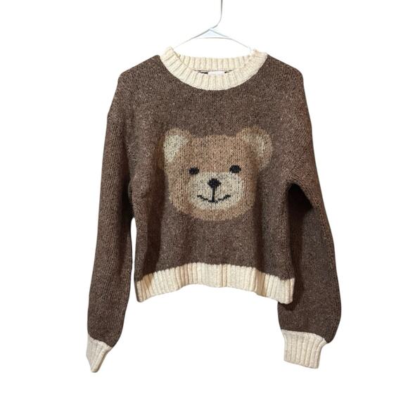 Anthroplogie Luna Ivy Sweaters - Anthropologie Luna Ivy Teddy Bear Long Sleeve Pullover Sweater Size Small Preppy
